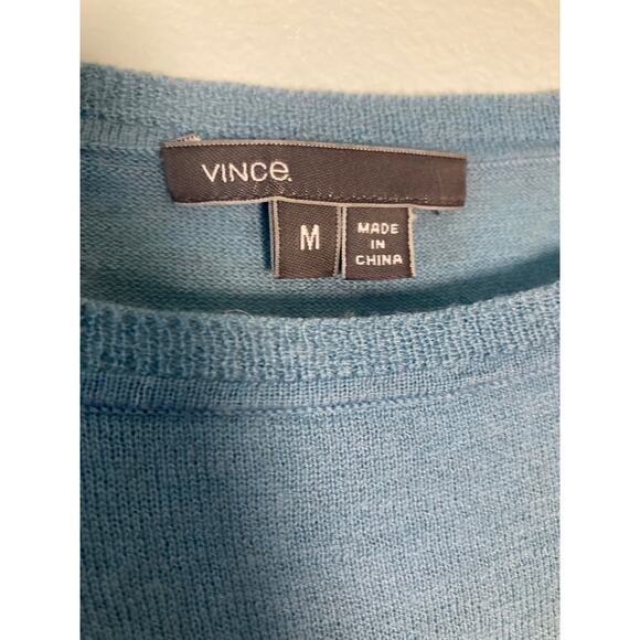 Vince Lightweight Semi- Sheer Wool Cashmere Sweater Robin's Egg Blue ~ Sz M - Picture 5 of 9